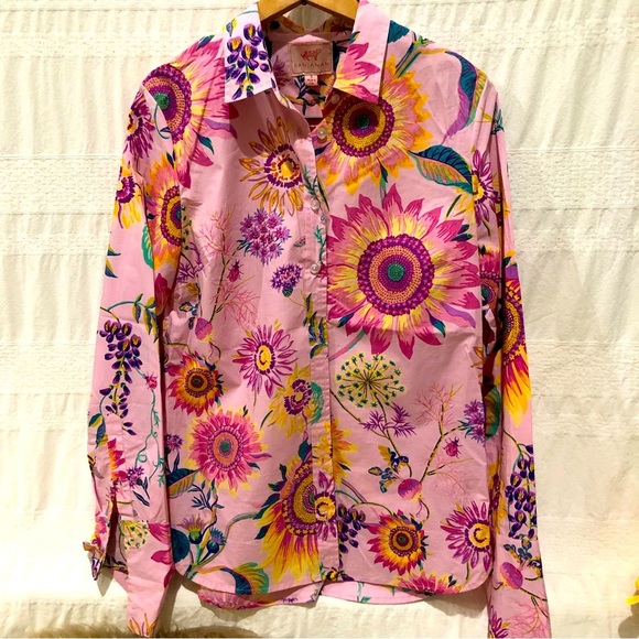 Banjanan Tops - Banjanan floral cotton blouse, purple,‘EUC